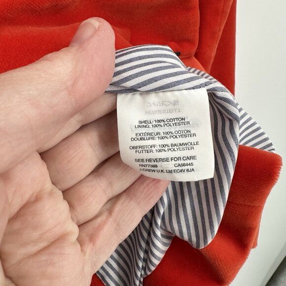 J CREW parke velvet velour jacket blazer orange 6 one button preppy academia - Picture 10 of 10